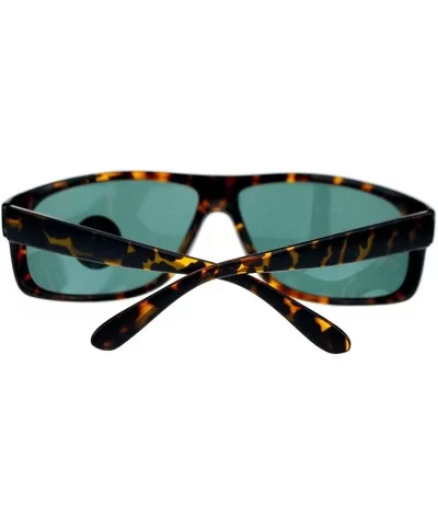 Mens Tempered Glass Lens Warp Around Sport Plastic Sunglasses - Tortoise - C518EN95OXA $7.52 Sport