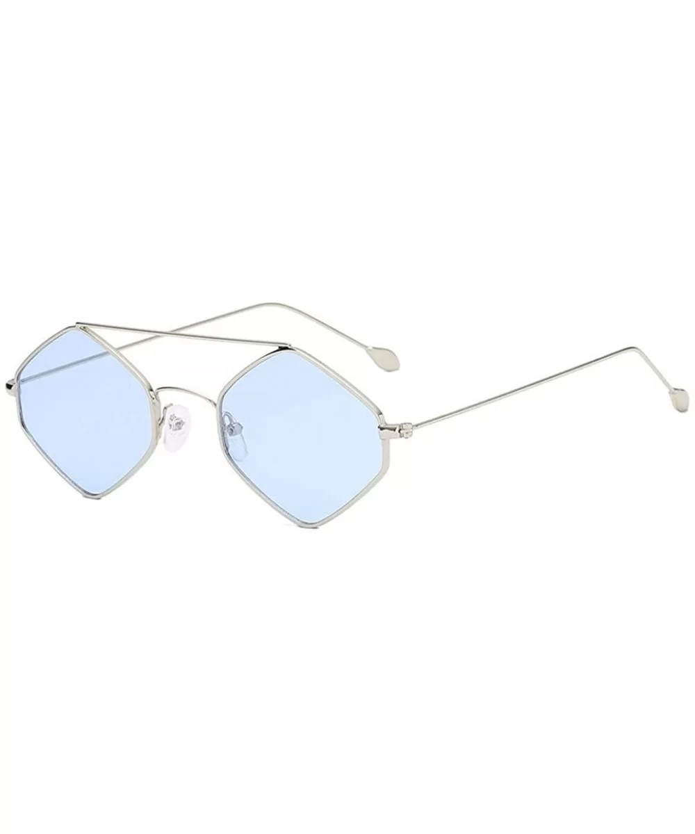 Women's Fashion Cat Eye Shade Sunglasses Women Sunglasses Integrated Stripe Vintage Glasses - Blue - CO18UIXWZTH $6.31 Cat Eye