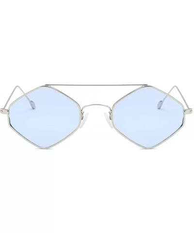 Women's Fashion Cat Eye Shade Sunglasses Women Sunglasses Integrated Stripe Vintage Glasses - Blue - CO18UIXWZTH $6.31 Cat Eye