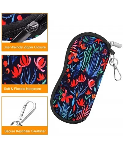 Glasses Case with Carabiner - Ultra Light Portable Neoprene Zipper Sunglasses Soft Case - Jungle Night - CB18GG5G0IL $7.42 Av...