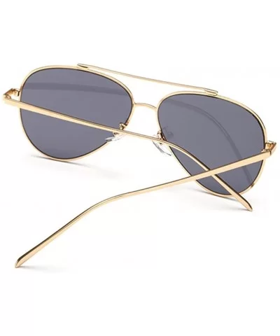 Unisex Polarized Sunglasses Thin Frame colorful Lens UV400 protection - Gold/Grey - CR128ECGRUT $16.05 Rectangular