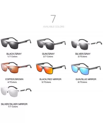 Sunglasses Men's Leisure Sunglasses Aluminum Magnesium Full Frame Polarizing Sunglasses - E - CL18QQ27AZW $30.51 Aviator