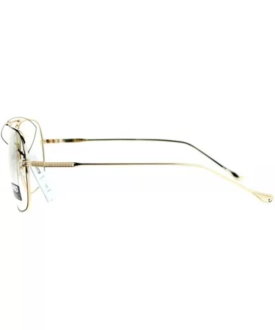 Clear Lens Eyeglasses Oversized Square Metal Vintage Driver Fashion - Black Gold - C5186GEY0LX $6.60 Oversized