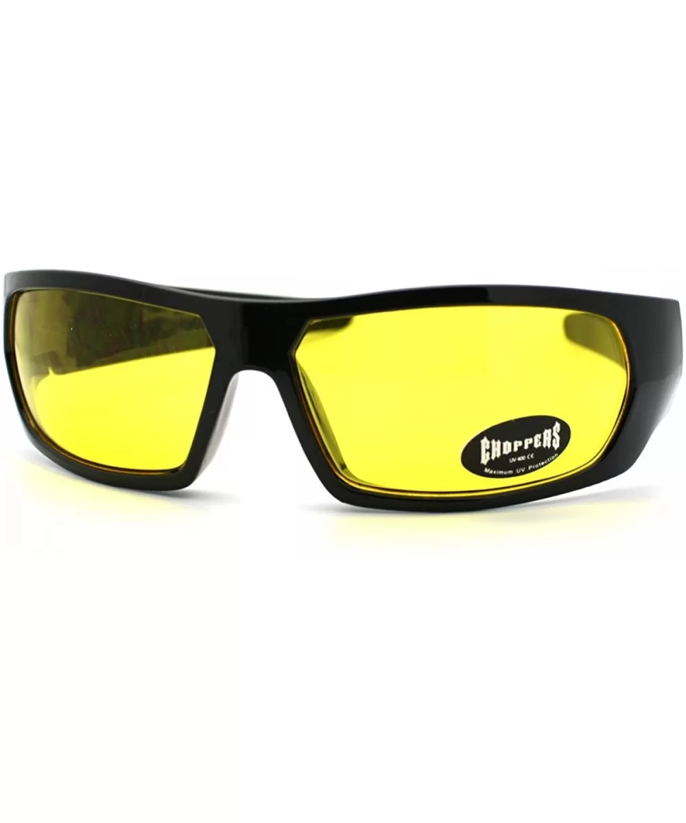 Mens Sunglasses Sporty Biker Rectangular Wrap Fashion Shades - Black - C211CAGZPVH $7.81 Wrap