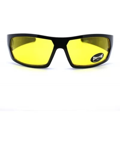 Mens Sunglasses Sporty Biker Rectangular Wrap Fashion Shades - Black - C211CAGZPVH $7.81 Wrap