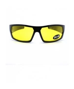 Mens Sunglasses Sporty Biker Rectangular Wrap Fashion Shades - Black - C211CAGZPVH $7.81 Wrap