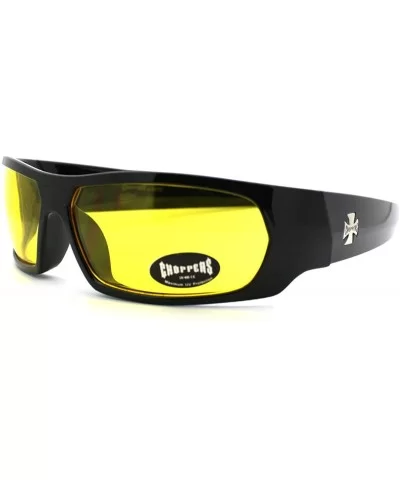 Mens Sunglasses Sporty Biker Rectangular Wrap Fashion Shades - Black - C211CAGZPVH $7.81 Wrap