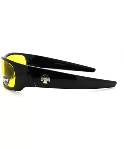 Mens Sunglasses Sporty Biker Rectangular Wrap Fashion Shades - Black - C211CAGZPVH $7.81 Wrap