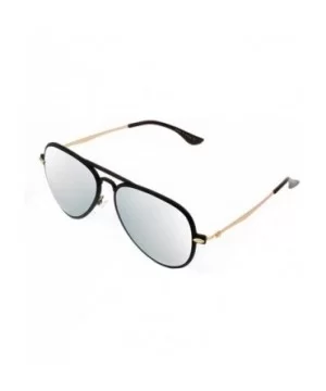 Classic Mirrored Aviator Sunglasses Gold Frame Eye Glasses Beach Travel - Silver - CI183QD65GD $11.72 Aviator