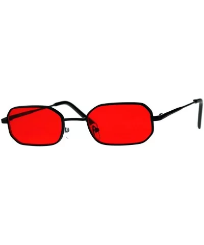 Rectangular Heptagon Shape Sunglasses Unisex Indie Fashion UV 400 - Black (Red) - C418ENQUIS8 $8.43 Rectangular