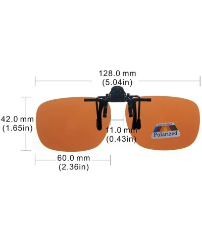 Clip On Sunglasses Polarized Driving Glasses-Retro Night Vision Outdoor - Yellow+brown - CL184XAQDUG $5.72 Oval