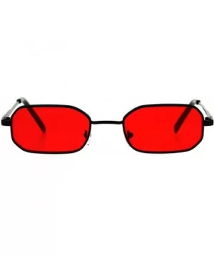 Rectangular Heptagon Shape Sunglasses Unisex Indie Fashion UV 400 - Black (Red) - C418ENQUIS8 $8.43 Rectangular