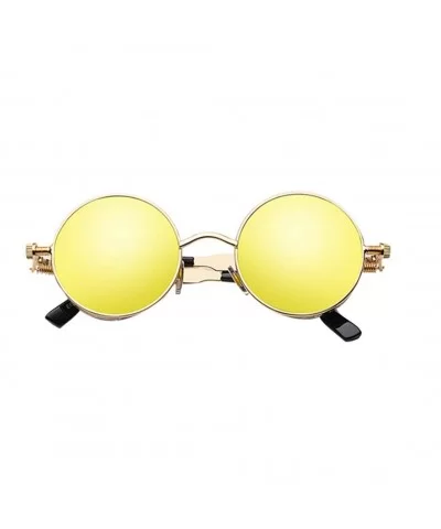 Round Frame Sunglasses for Women Man Vintage Classic Punk Shades Polarized Sunglasses UV400 Protection - CH18SX8ZARO $6.31 Sq...