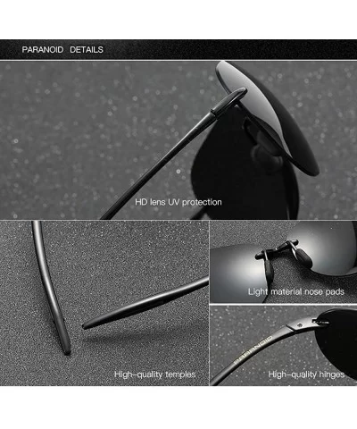 Classic Pilot Sunglasses For Men Women Retro Rimless Sunglasses metal Sunglasses Driving Sport sunglasses - 4 - CY198KOOZ3L $...