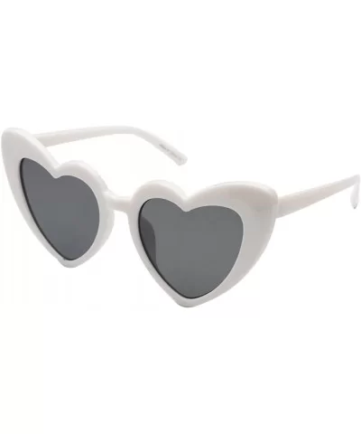 Women Fashion Clout Goggle Vintage Heart Shape Cat Eye Sunglasses - White - C518I0M2MYX $7.81 Cat Eye