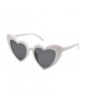 Women Fashion Clout Goggle Vintage Heart Shape Cat Eye Sunglasses - White - C518I0M2MYX $7.81 Cat Eye