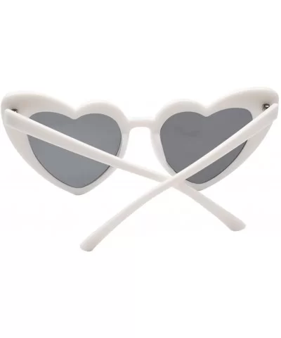 Women Fashion Clout Goggle Vintage Heart Shape Cat Eye Sunglasses - White - C518I0M2MYX $7.81 Cat Eye