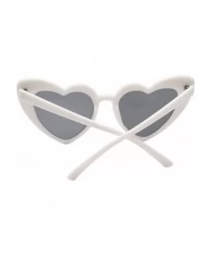 Women Fashion Clout Goggle Vintage Heart Shape Cat Eye Sunglasses - White - C518I0M2MYX $7.81 Cat Eye