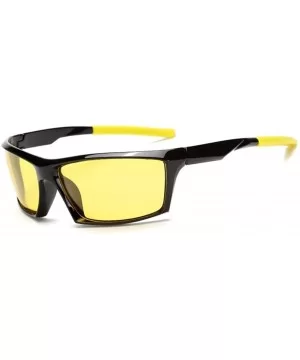 Men Women Polarized Goggles for Sunglasses Yellow Night Vision Sun Glasses Cool Square Frame for Male - CV199L3CK4Q $6.80 Goggle