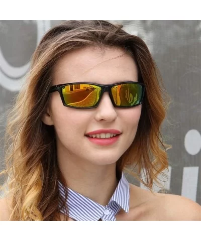 Men Women Polarized Goggles for Sunglasses Yellow Night Vision Sun Glasses Cool Square Frame for Male - CV199L3CK4Q $6.80 Goggle