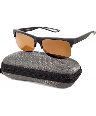 Fit Over Polarized Sunglasses Driving Clip on Sunglasses to Wear Over Prescription Glasses - Black-grey-brown - CB18SKZR0OA $...