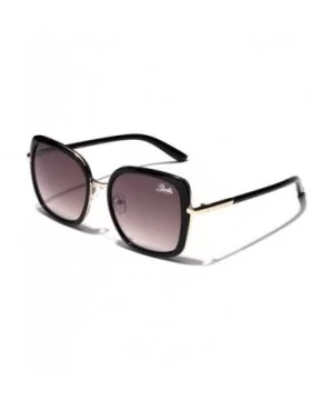 Oversized Square Women's Vintage Fashion Statement Sunglasses Medium-Large - Black - C01252TFSQL $7.84 Round