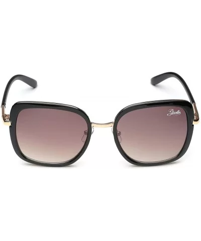 Oversized Square Women's Vintage Fashion Statement Sunglasses Medium-Large - Black - C01252TFSQL $7.84 Round