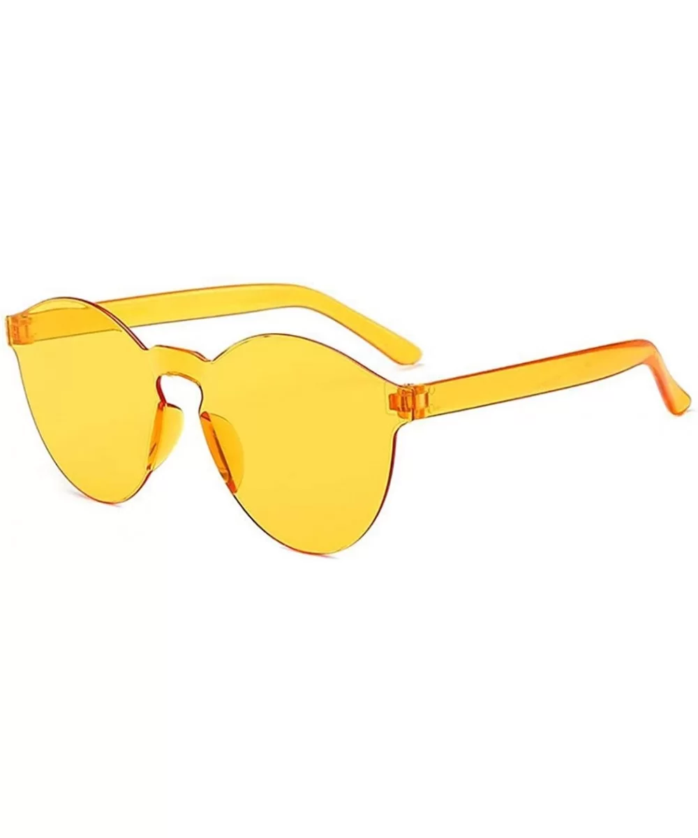 Unisex Fashion Candy Colors Round Outdoor Sunglasses Sunglasses - Dark Yellow - CA199L6QH5A $13.46 Round