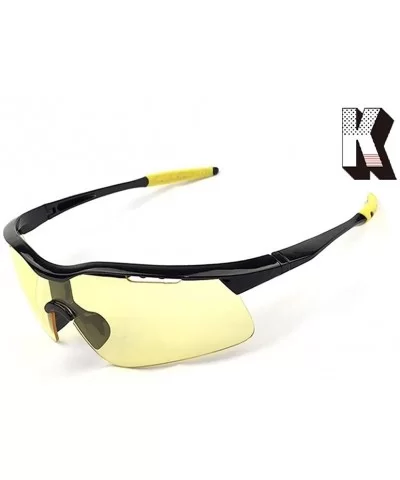 Men's HD Night View Driving Glasses Anti-Glare Rain Day Night Vision Cycling Sunglasses - Black/Yellow20 - CU18D5SCKK4 $8.44 ...