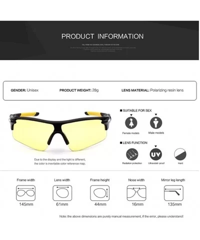 Men's HD Night View Driving Glasses Anti-Glare Rain Day Night Vision Cycling Sunglasses - Black/Yellow20 - CU18D5SCKK4 $8.44 ...