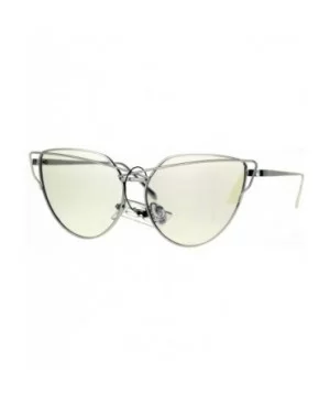 Nerd Cat Eye Metal Rim Light Color Lens Retro Sunglasses - Silver - C0186AI9I2K $10.24 Cat Eye