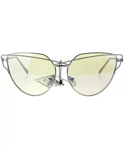 Nerd Cat Eye Metal Rim Light Color Lens Retro Sunglasses - Silver - C0186AI9I2K $10.24 Cat Eye