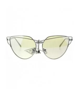 Nerd Cat Eye Metal Rim Light Color Lens Retro Sunglasses - Silver - C0186AI9I2K $10.24 Cat Eye