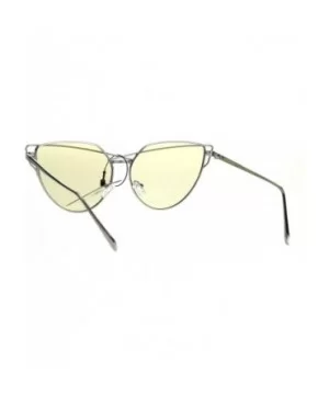 Nerd Cat Eye Metal Rim Light Color Lens Retro Sunglasses - Silver - C0186AI9I2K $10.24 Cat Eye