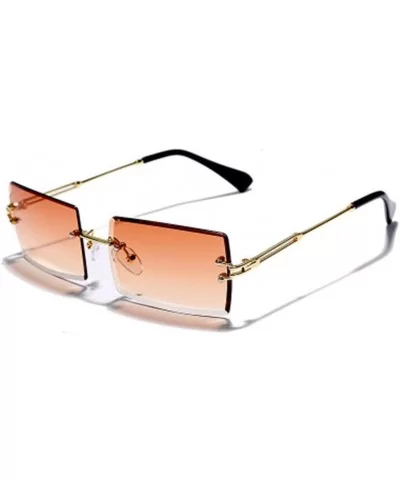 Fashionable Square Sunglasses with Small Sunglasses - Frameless Trimmed Eyes - 3 - C4190DUWOQZ $29.68 Sport