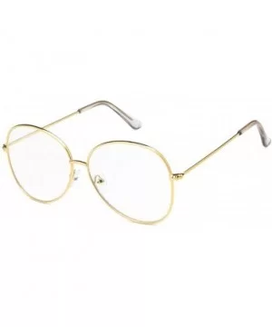 Unisex Sunglasses Retro Gold Grey Drive Holiday Oval Non-Polarized UV400 - Gold - CM18RLEODEQ $7.59 Oval