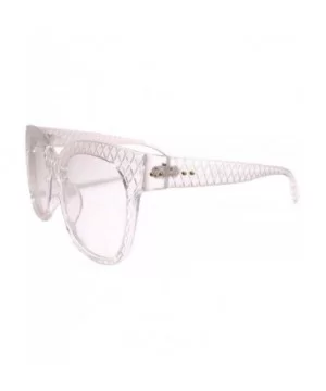 Womens XXL Oversize Square Clear Lens Horn Rimmed Eye Glasses Frame - Transparent - CP199ER2HA4 $10.50 Square