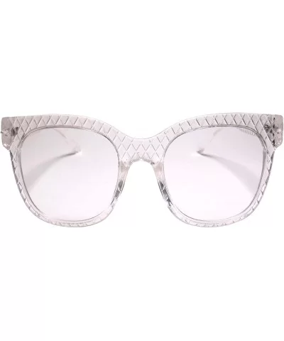 Womens XXL Oversize Square Clear Lens Horn Rimmed Eye Glasses Frame - Transparent - CP199ER2HA4 $10.50 Square