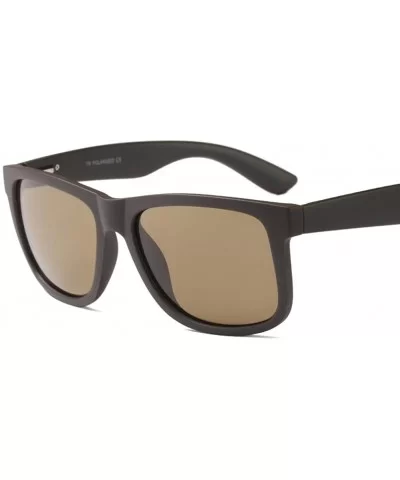 Square Sunglasses Men Polarized TR90 Accessories Driving Sun Glasses Men Summer (brown) - CN18HSSCI0G $8.85 Square