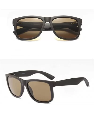 Square Sunglasses Men Polarized TR90 Accessories Driving Sun Glasses Men Summer (brown) - CN18HSSCI0G $8.85 Square