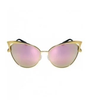 Fashion Oversized Metal Cat Eye Sunglasses Color Mirror & Gradient Lens for Women - C012NDZUXTQ $7.19 Oversized