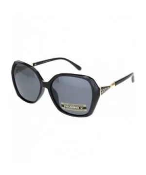 Polarized Womens Rhinestone Bling Hinge Butterfly Diva Sunglasses - Black Gold Black - C618OKKH9OE $10.79 Butterfly