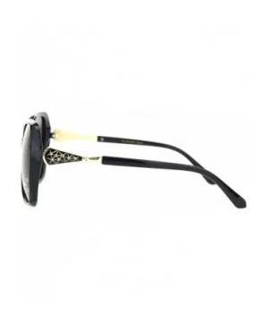 Polarized Womens Rhinestone Bling Hinge Butterfly Diva Sunglasses - Black Gold Black - C618OKKH9OE $10.79 Butterfly