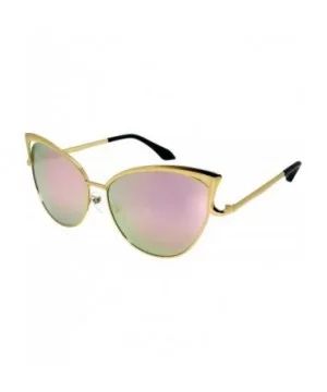 Fashion Oversized Metal Cat Eye Sunglasses Color Mirror & Gradient Lens for Women - C012NDZUXTQ $7.19 Oversized