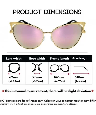 Fashion Oversized Metal Cat Eye Sunglasses Color Mirror & Gradient Lens for Women - C012NDZUXTQ $7.19 Oversized