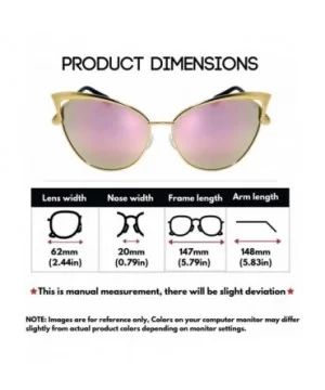 Fashion Oversized Metal Cat Eye Sunglasses Color Mirror & Gradient Lens for Women - C012NDZUXTQ $7.19 Oversized