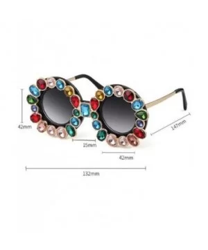 Fashion Designer Rhinestone Sunglasses Vintage - Purple - CY18NZ8N8S2 $13.38 Round