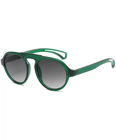 Fashion Full Frame Men Ultralight Round Brand Designer Lady sunglasses - Green - C918SY5QU6Z $8.58 Oval