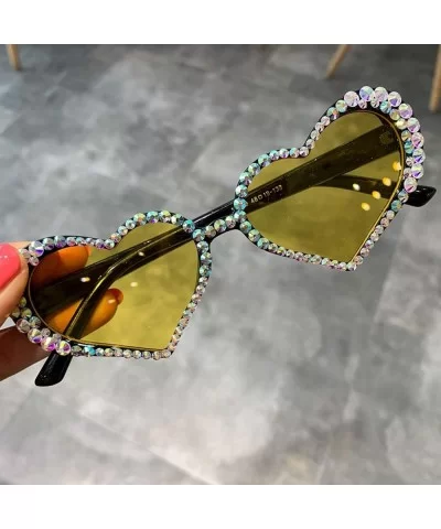 Vintage Heart Sunglasses Women Luxury Rhinestone Decoration Cat Eye Men Eyeglasses Oculos Clear Glasses - Leopard - C7197A2IQ...