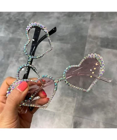 Vintage Heart Sunglasses Women Luxury Rhinestone Decoration Cat Eye Men Eyeglasses Oculos Clear Glasses - Leopard - C7197A2IQ...